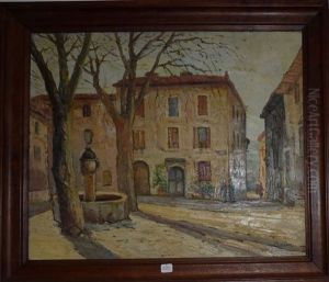 Place Du Village En Provence by Lucien Adrion