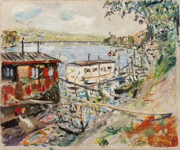Le Bateau Lavoir Le Long De La Seine - view 1