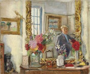 Interieur Avec Autoportrait by Lucien Adrion