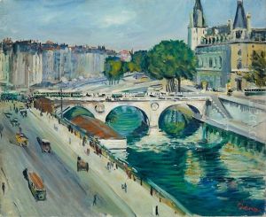 Le Pont Saint-michel by Lucien Adrion