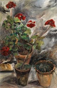 Pots De Geraniums by Lucien Adrion