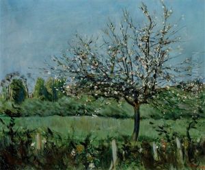 Bluhender Apfelbaum An Einem Prachtvollen Fruhlingstag by Lucien Adrion