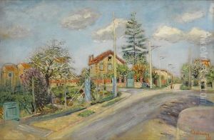 Hauser Und Garten Im Fruhling by Lucien Adrion