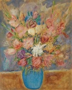 Bouquet De Fleurs (+ 2 Others; 3 Works) by Lucien Adrion