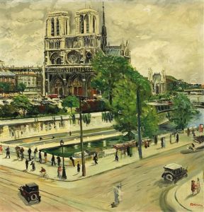 Vue De Notre Dame De Paris by Lucien Adrion
