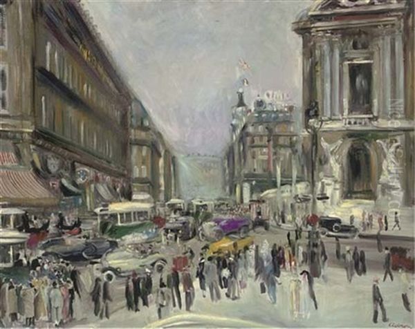 Boulevard Haussman, Derriere La Place De L'opera - view 1