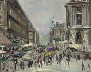 Boulevard Haussman, Derriere La Place De L'opera by Lucien Adrion