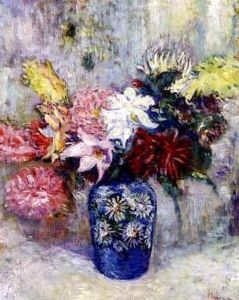 Vase De Dalhias by Lucien Adrion