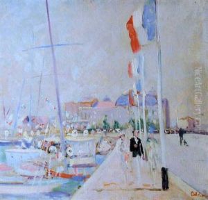 Trouville, La Jetee Pavoisee by Lucien Adrion