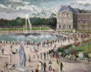 Parkszene Mit Springbrunnen by Lucien Adrion