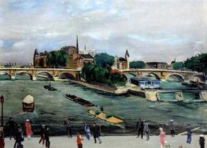 Le Pont Neuf Et L'ile De La Cite by Lucien Adrion
