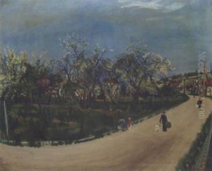 Vorstadt Mit Bluhenden Baumen (la Belle St. Cloud) by Lucien Adrion