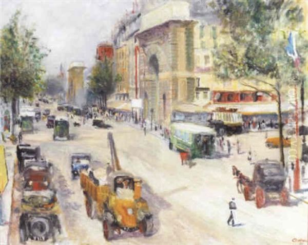A Bustling Parisian Boulevard - view 1