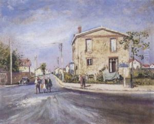 Rue Animee A Versailles by Lucien Adrion