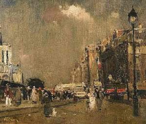 Pariser Strasenszene by Lucien Adrion