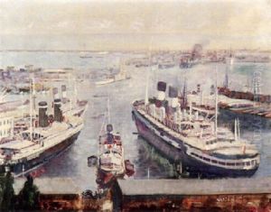 Panoramablick Auf De Hafen Von Nantes