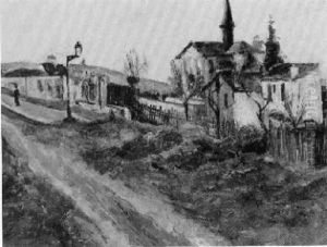 Strase Am Stadtrand Mit Kleiner Kapelle by Lucien Adrion