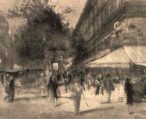 Cafe De La Paix by Lucien Adrion