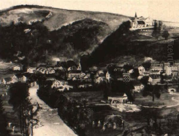 View Of A Riverside Town In The Elzas - view 1