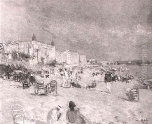 La Plage A Cannes by Lucien Adrion