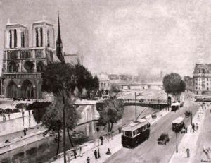 Blick Auf Die Ile De La Cite Mit Notre-dame by Lucien Adrion