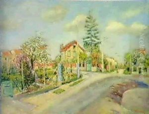 Village En Fleurs by Lucien Adrion