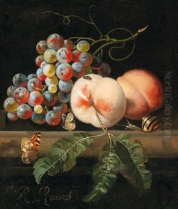 A Still Life Of Fruit With A Butterfly by Willem Van Aelst
