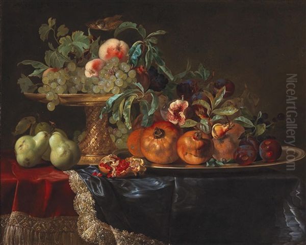 A Still Life Of Fruit With A Gilt Tazza - view 1