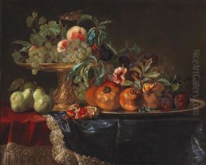 A Still Life Of Fruit With A Gilt Tazza by Willem Van Aelst