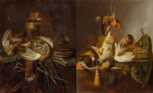 Pair Of Works: Hunting Still-lifes With Partridges by Willem Van Aelst