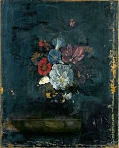Bouquet De Fleurs Sur Un Entablement De Marbre