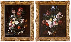 Blomsterstilleben (pair) by Willem Van Aelst