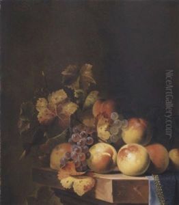 Stilleben Mit Pfirsichen by Willem Van Aelst