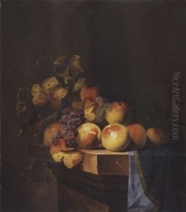 Stilleben Mit Pfirsichen by Willem Van Aelst