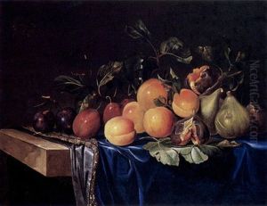 Nature Morte Aux Fruits Sur Un Tapis De Velours Bleu by Willem Van Aelst
