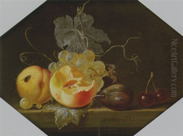 Still Life With Peach, Plum And Cherries - view 1