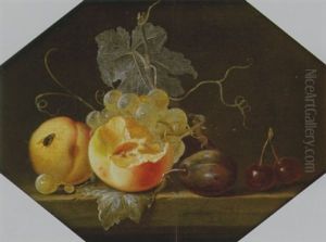 Still Life With Peach, Plum And Cherries Still Life With Peach, Plum And Cherries