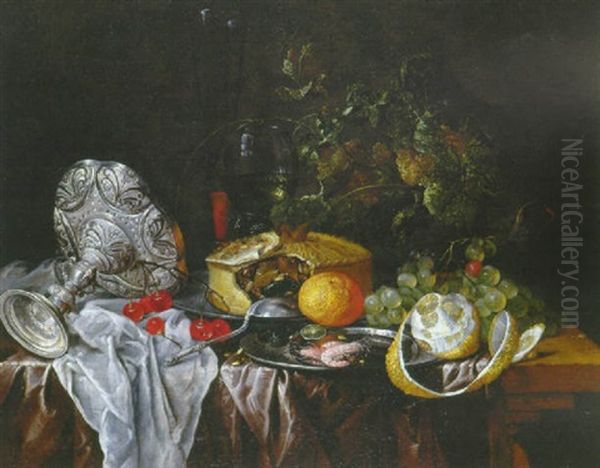 Nature Morte Aux Fruits Et Pieces D'orfevrerie - view 1