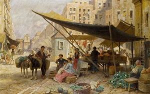 Market In Naples by Franz Theodor Aerni