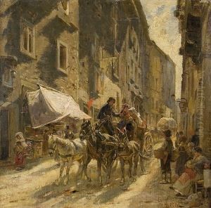 Street In Rome by Franz Theodor Aerni
