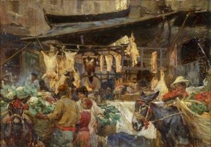 Neapolitanischer Markt by Franz Theodor Aerni