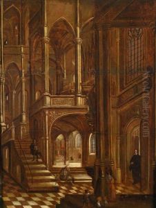 Interieur Einer Gotischen Kirche by Hendrick Aerts