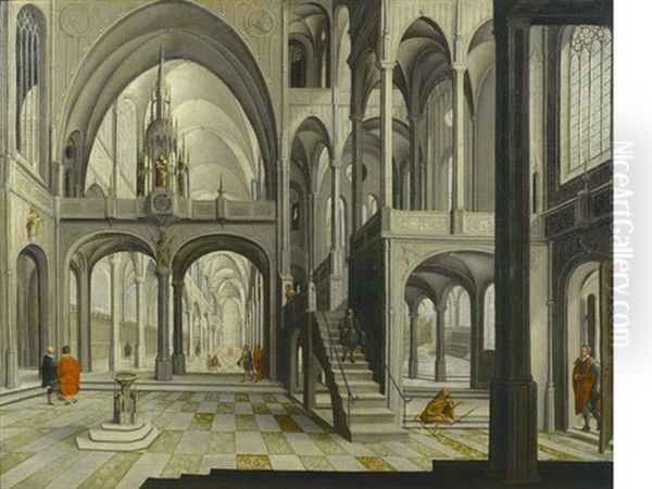 A Church Interior With Figures - view 1