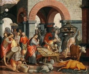 Christ Driving The Money-changers From The Temple (matthew 21: 12-13) (collaboration With Studio) by Pieter Aertsen