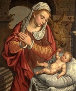 Virgen Con Nino En Pesebre by Pieter Aertsen