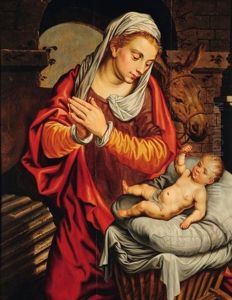 L'adoration De L'enfant Jesus by Pieter Aertsen
