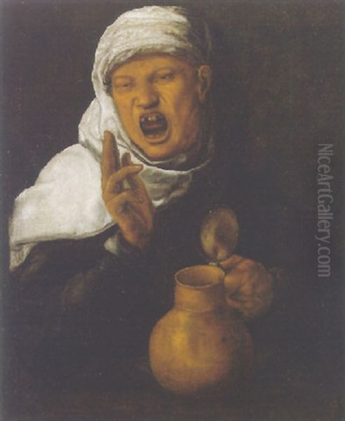 Head Of An Eccentric Old Woman - view 1