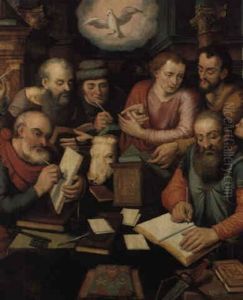 Die Apostel Petrus Und Paulus Mit Den Vier Evangelisten by Pieter Aertsen