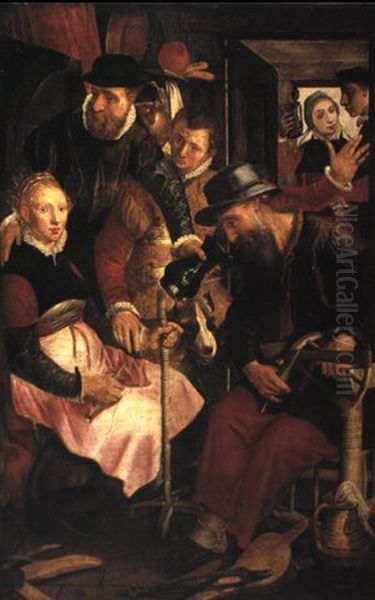 Figures Spinning In An Interior, Said To Be Penelope And Hersuitors - view 1