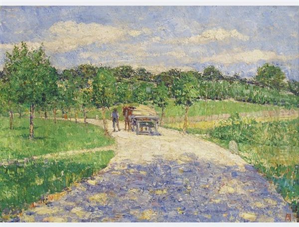 Country Road With Cart - view 1